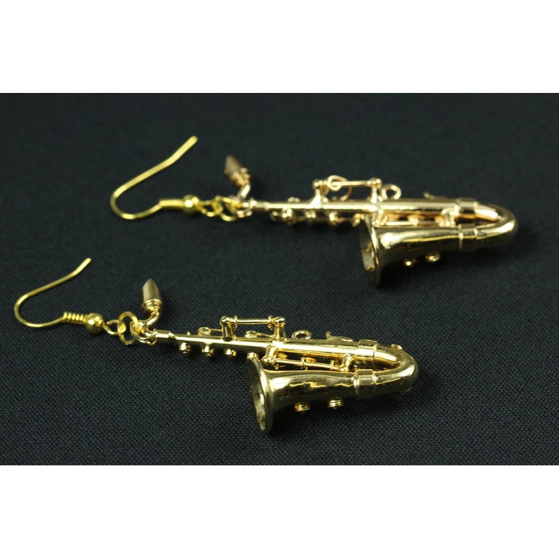 Miniblings Saxophone Saxophone Jazz Saxophonist Service Earrings Earrings + Box