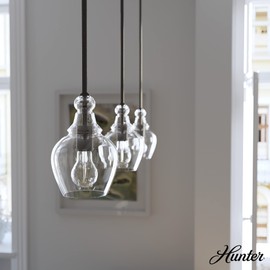Hunter - Maple Park 1-light Noble Bronze, Mini Pendant Light, Dimmable, Casual Style, Bell Shaped, for Bedrooms, Kitchens, Dining, Living Rooms - 19568