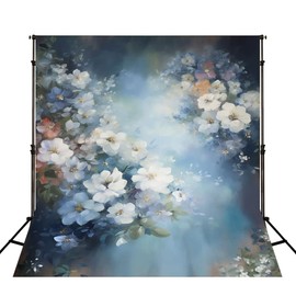 Kate Blue Flowers Wedding Backdrop 1.5 x 2.2 m / 5 x 7 ft Vintage Princess Photo Studio Background
