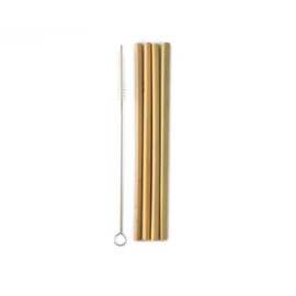 Pack of 4 Reusable Bamboo Drinking Straws with Cleaning Brush| BPA Free Eco Friendly Biodegradable Organic Healthy| Alternative to Plastic or Disposable Straws| Stocking Party Bag Filler Idea