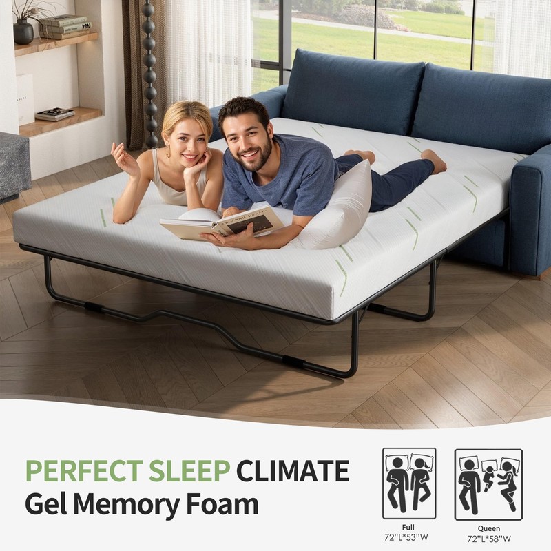 Wellynap 4 Inch Gel Memory Foam Sofa Mattress Full Size,