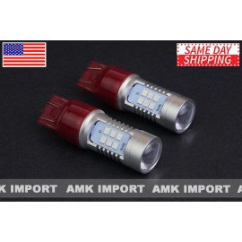Luminia 2X 7440 7443 Red LED Strobe Blinking Flashing Brake Light Bulb Safety Warning