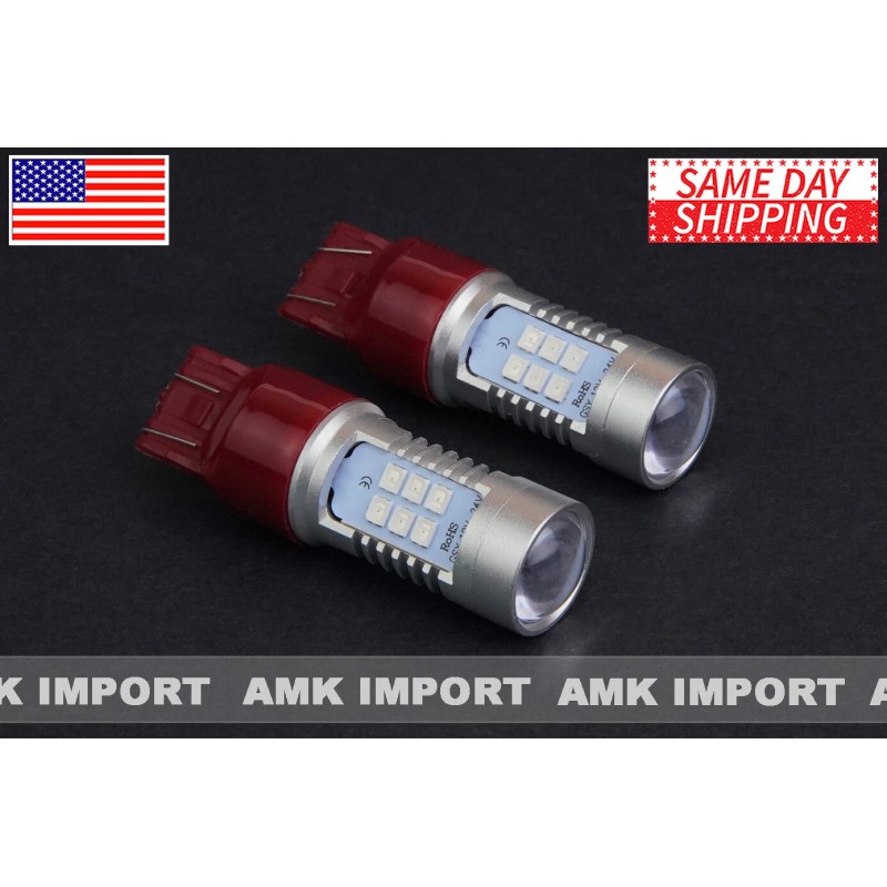Luminia 2X 7440 7443 Red LED Strobe Blinking Flashing Brake