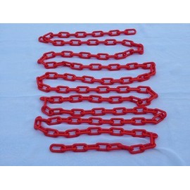Undisclosed 2" (8 MM) Plastic Chain in Red, 50 feet Length