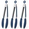 Hotec Mini Silicone Kitchen Tongs for Cooking - 7-Inch Small