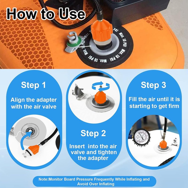 Uqingo Stand Up Paddle Board Pump Accessories, Sup Adapter for