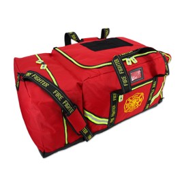 Lightning X Products Fireman Premium 3XL Firefighter Rescue Step-In Turnout Fire Gear Bag With Shoulder Strap & Helmet Pocket (Red)