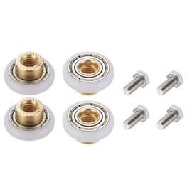uxcell 4 Pcs Shower Door Rollers, 20mm Dia Bathroom Glass Door Rollers Runners with Screw, Sliding Door Pulleys Wheels Replacement for Kitchen Pan Glass Sliding Door, White