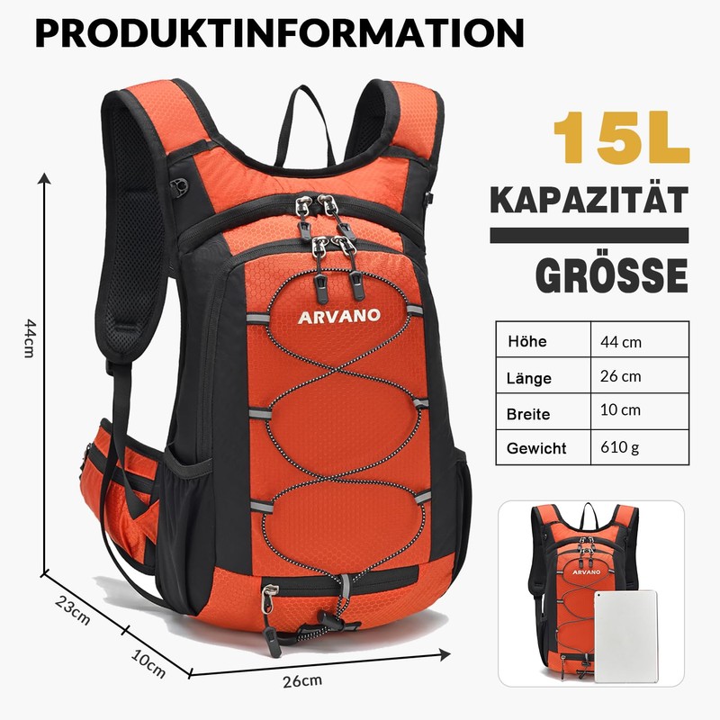 Arvano Bicycle Backpack Lightweight Ski Backpack Small Hiking Backpack MTB