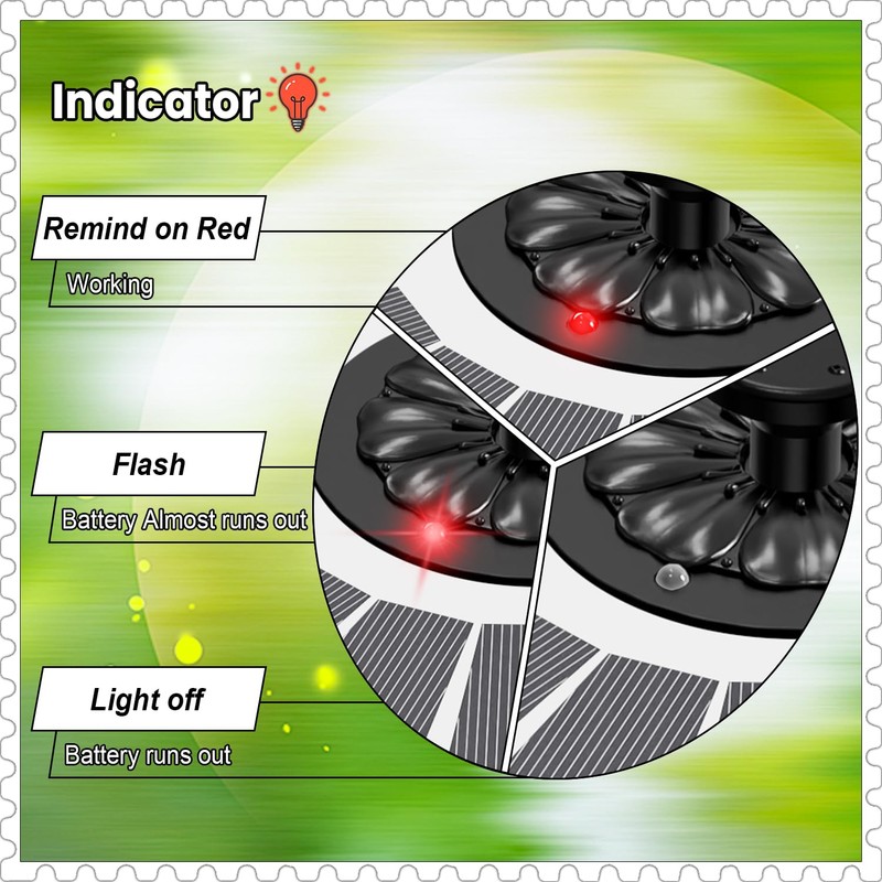 Yzert Solar Fountain with 2000mAh Battery & Innovative Indicator Works