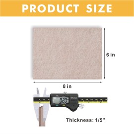 WIZARD SLIDERS Felt Furniture Pads Self-Adhesive for Hardwood Floors, 8pcs 8" x 6" x 1/5" Cuttable Furniture Pads Square Furniture Movers, Floor Protector Cut into Any Shape, Beige