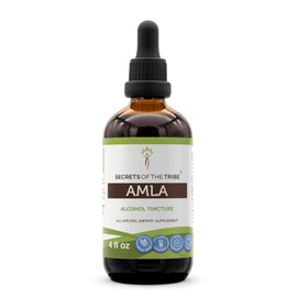 Secrets of the Tribe Amla Alcohol Liquid Extract, Amla (Emblica Officinalis) Dried Fruit Tincture Supplement 4 oz
