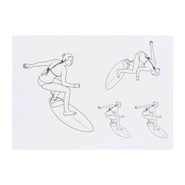 4 x 'Surfing Woman' Temporary Tattoos - Water Resistant, Skin-Safe, Non-Toxic Transfers, Mixed Sizes (TO00072542)