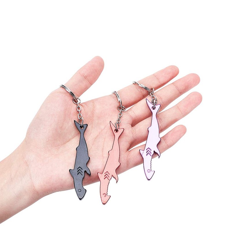 arricraft 12 Pcs Shark Shaped Bottle Opener, Pocketable Keychain Bear