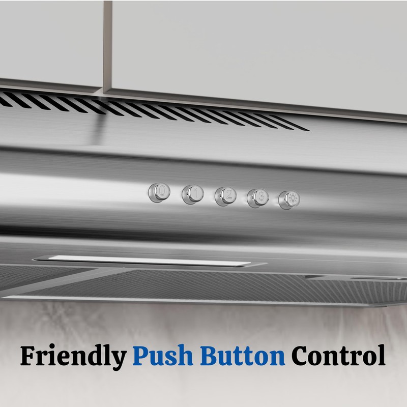 FIREGAS Under Cabinet Range Hood 30 Inch, Ducted/Ductless Convertible Vent