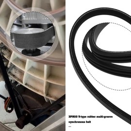 LT Easiyl Pack of 2 3PJ610 Metric Poly V-Belt 3 Ribs Rubber V-Belt Circumference 610 mm Pitch 2.34 mm 3PJ610 Rubber Drive Belt PIX Ribbed Belt for Lawnmower Band Saws