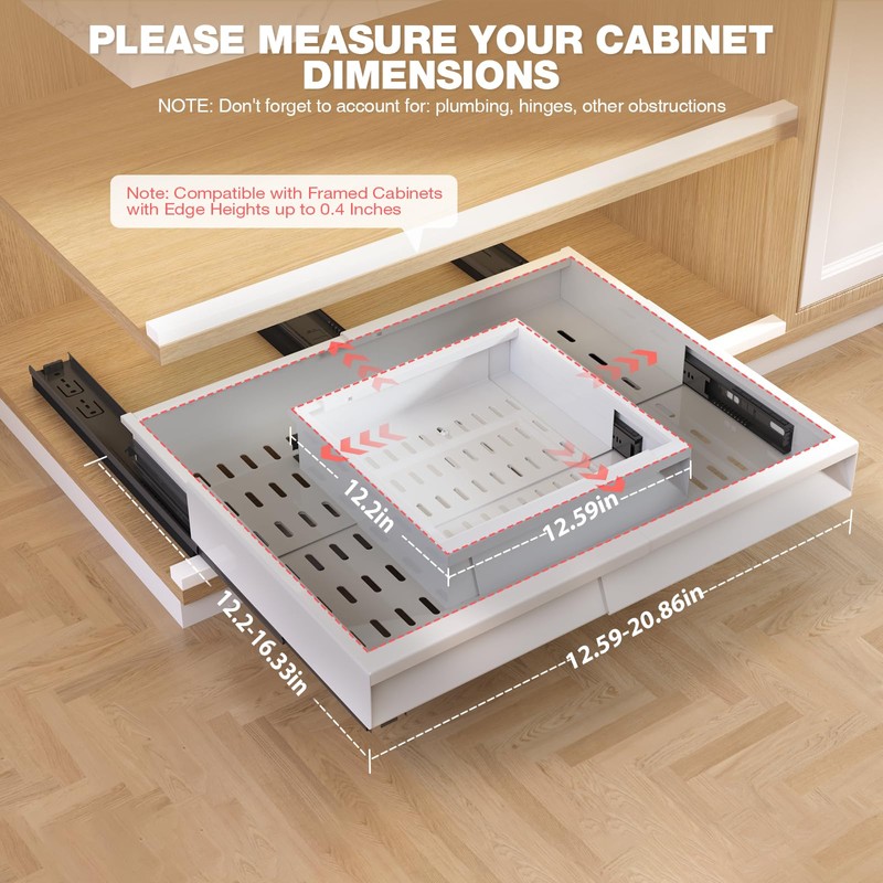 Seinloes 2 Pack Pull Out Cabinet Organizer With Raising Pad