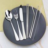 9 Piece Portable Stainless Steel Cutlery Set (Beige)