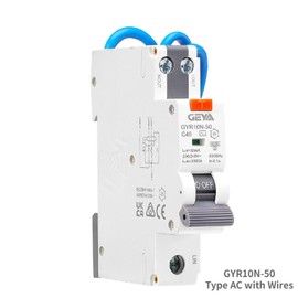 KVVGZRWZW GYR10N 1P+N Electronic AC Type 6KA Residual Current Circuit Breaker with Over Current Potection 30mA(Color:40A 30mA,Size:GYR10N-50 Type AC)