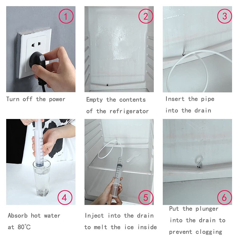 XINGSUI 5Pcs Refrigerator Drain Hole Cleaning Tool Kit, Refrigerator Dredge