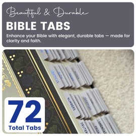 Salt Light - Neutral Blue - Bible Tabs - Blue Foil - Matte Coated - Bible Journaling - Beautiful Index Tabs - 66 Books + 6 Tabs Indexing Tabs - Laminated - Durable - High Quality - Women & Men