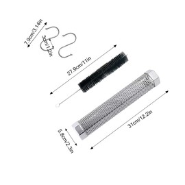 Smoker Tube - 2 Pack 12 inches Stainless Steel BBQ Wood Pellet Tube Smoker for Grills or Smokers, 2x Smoke Tubes with 4 S Shape Hooks and 1 Cleaning Brush