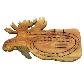 Lipco Cabin Decor Moose Cribbage Board, Wood