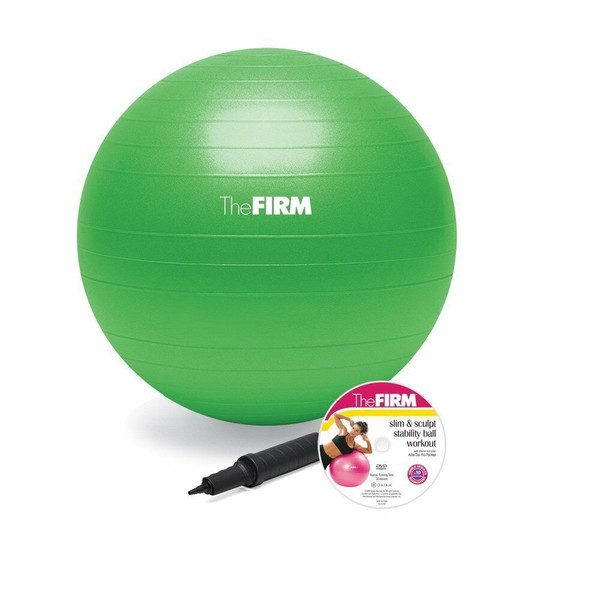 The Firm Slim and Sculpt Stability Ball with DVD Green 65cm