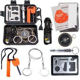 EMDMAK Survival Kit Outdoor Emergency Gear Kit for Camping Hiking Travelling or Adventures
