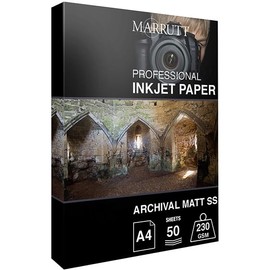 Marrutt 230gsm Archival Matt Single Sided Inkjet Photo Paper (A4-50 Sheets)