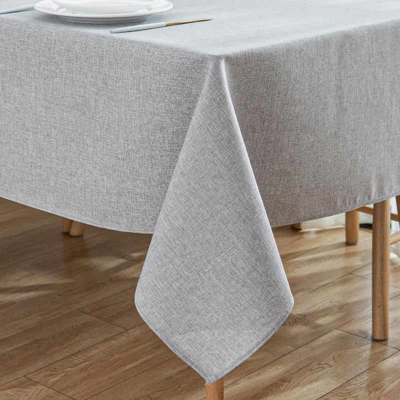 SPRICA Rectangle Tablecloth 180x140cm Water Resistant Linen Texture Spill Proof
