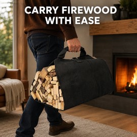 Portable Durable Firewood Storage Bag Sturdy Buckle Easy to Carry Outdoor Camping Firewood Holder Wood Carry Bag