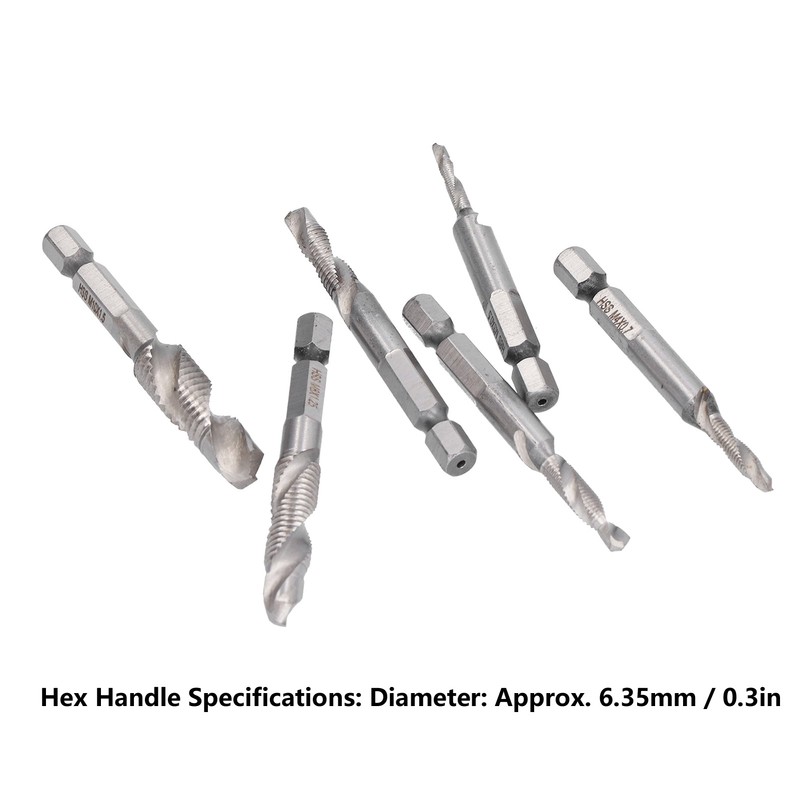 Drill Tap Bit Set Hex Shank Metric Combo HSS Ti