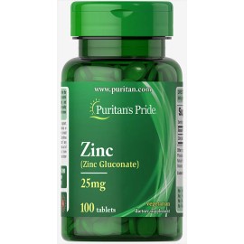 Gluconato de zinc 25 mg 100 comprimidos apoyar el sistema inmunológico Puritans Pride