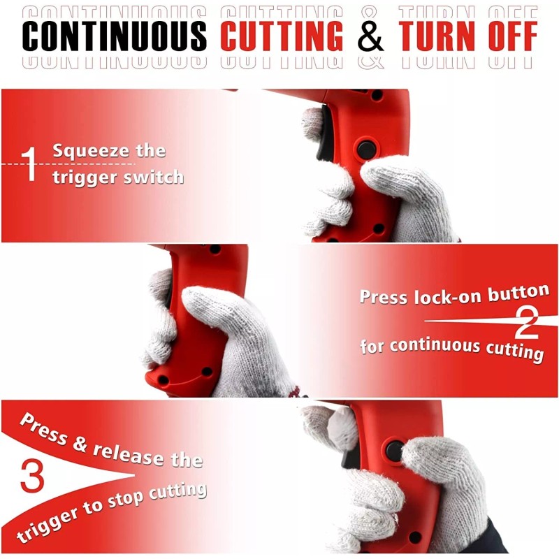 SHALL Electric Metal Cutting Shear, Corded Sheet Metal Cutter, Variable