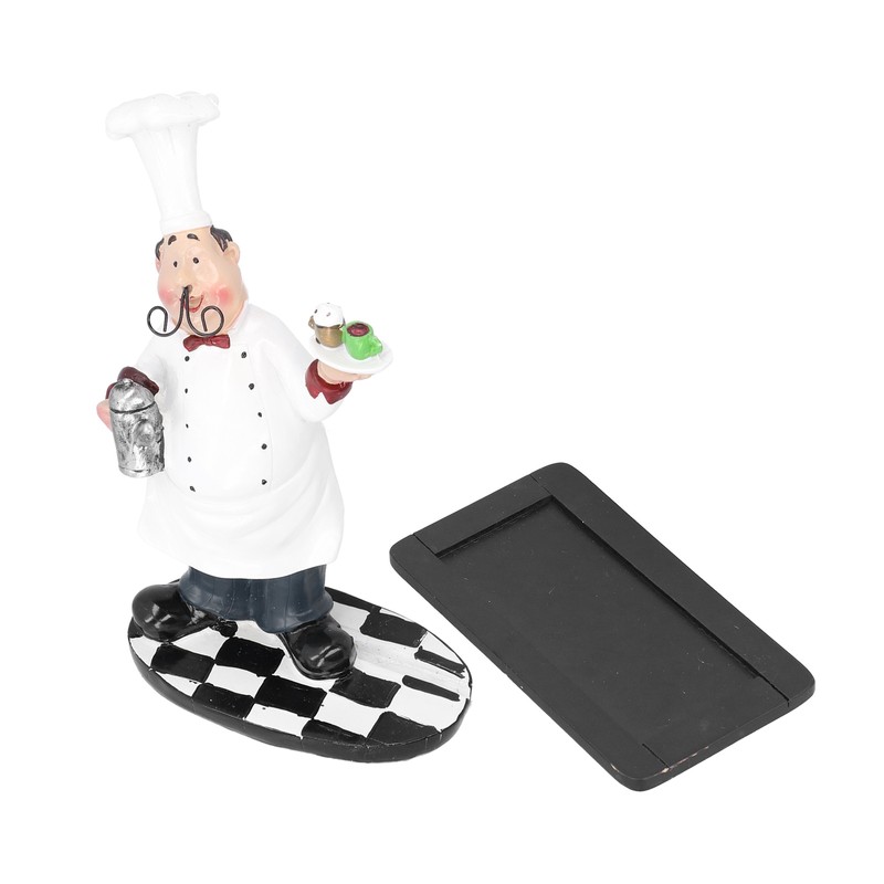 Resin Mustache Chef Figurine Fashion Small Ornaments Message Board Food