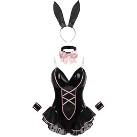 FCCAM Bunny Costume Women Bunny Girl Senpai Cosplay Anime Senpai Bunny Suit with Ears, XL