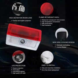 Car Courtesy Fade-Free Welcome Light, Door Lamp Logo, Courtesy Lamp, Courtesy Light, Car LED Logo Projection, HD, No Color Fading, Compatible with A/C/E/GLA/GLC/GLS/GLE CLASS w176/w177/w205/w212/w213