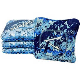 Allcornhole.com Slide-Rite Cornhole Bags | Proprietary Premium Material | ACL Pro Approved | Set of 4 (Chevron Blue 25')