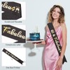 60th Birthday Decoration for Women,Black Gold Birthday Sash and Rhinestone