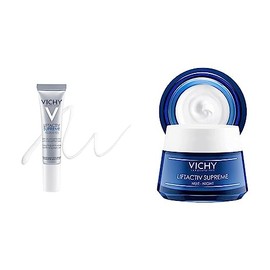 Vichy LiftActiv Crema para Contorno de Ojos - antiarrugas y reafirmante + Liftactiv Supreme Crema de noche anti-arrugas y reafirmante