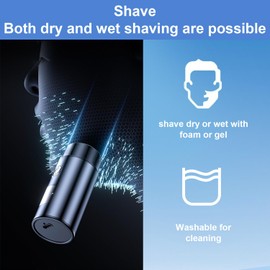 Mini Rasierer Elektrisch, Tragbar Mini Elektrorasierer Damen und Herren LCD-Display USB Wiederaufladbare Nass Dry Rasierer, Rotationsrasierer Rasierer für Zuhause Auto Reisen
