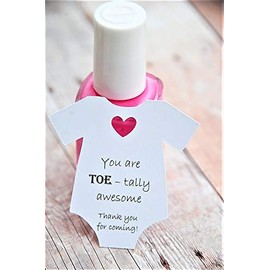 10 tags ~ You are TOE-tally awesome Thank you for coming ~ Baby Onesie Gift Tags ~ Baby Shower Party Favor ~ TAG ONLY ~ 2"