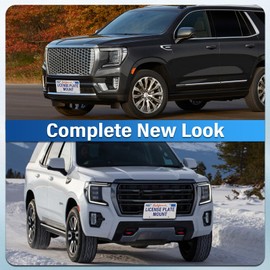 Heavy Duty Front License Plate Frame Compatible with GMC Yukon 2015-2025 (5th Gen), No Drill Grille Mount, Anti-Theft License Plate Holders Bracket, Rust-Proof, Rattle Proof Car Accessories