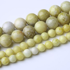 32PCS 12MM Natural Yellow Jasper Stone Beads Energy Healing Beads for DIY Jewelry Bracelet Necklace Making for Jewelry Making15Inch
