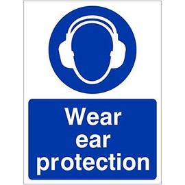 Wear Ear Protection Sign 150mm x 200mm - Rigid Plastic