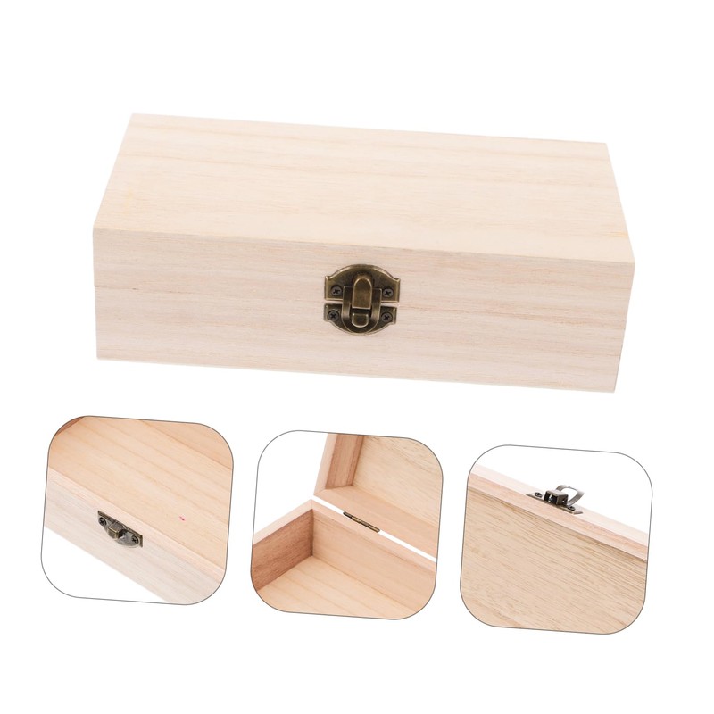 ABOOFAN Wooden Jewelry Box with Hinged Lid Sturdy Organizer for