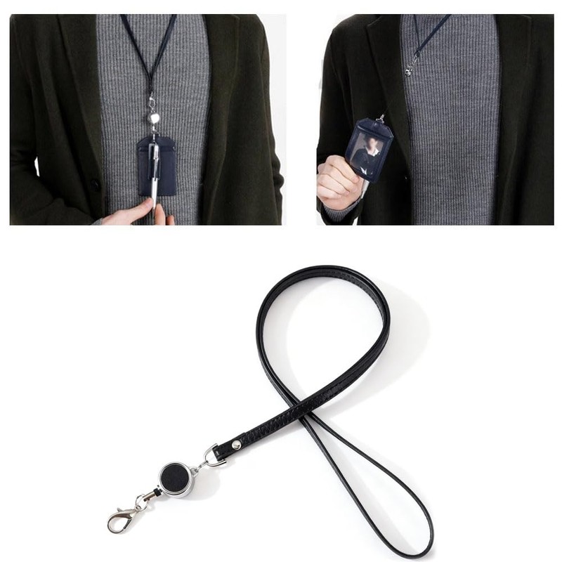 Samcos Neck Strap with Reel, Wearable Lanyard, Pass Case, ID