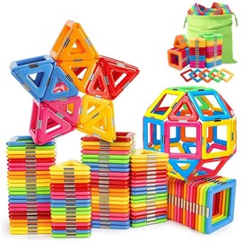 Magnetic Building Blocks Big Size STEM Toys Learning Educational Constructor Set for Children with Colorful Magnetic Tiles Outdoorfun:_100PCS