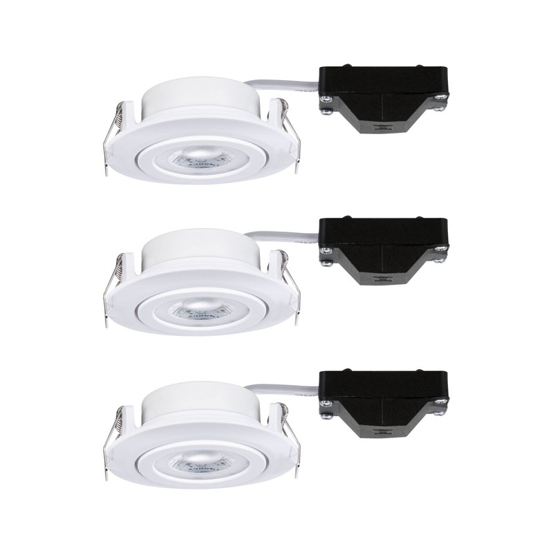 Paulmann 93388 LED Recessed Light Set Swivelling Warm White Round